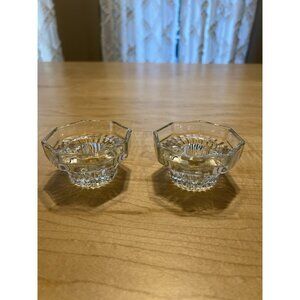 Glass Candleholders Octagonal Shape  (set Of 2)